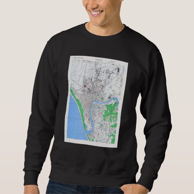 Vintage Numazu Japan Map 1945 Sweatshirt (Front)