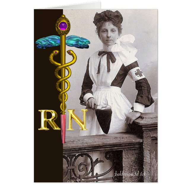 VINTAGE NURSE and Gold Caduceus NR Emblem (Front)