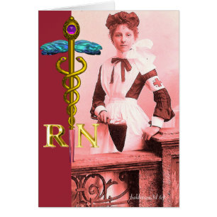VINTAGE NURSE and Gold Caduceus NR Emblem