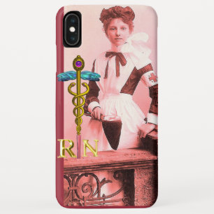 VINTAGE NURSE and Gold Caduceus NR Emblem iPhone XS Max Case