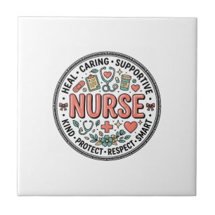 Vintage Nurse Appreciation Floral Medical Shirt De Tile