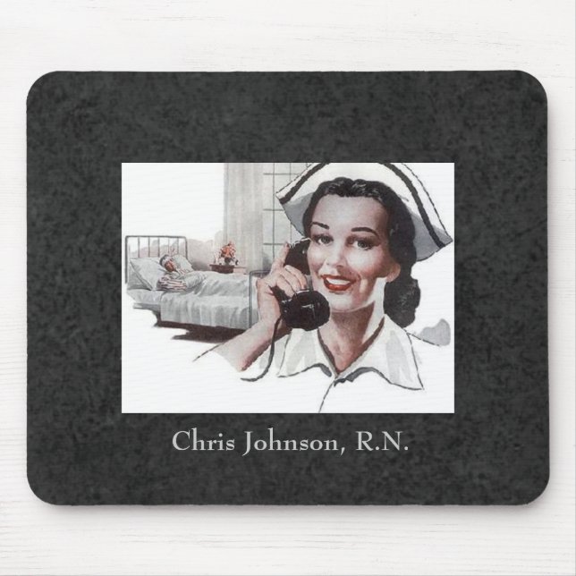 Vintage Nurse Custom Personalized Mouse Pad (Front)
