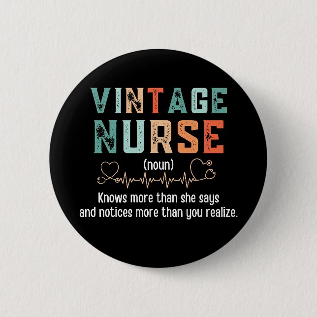 Vintage Nurse Definition 2 Inch Round Button (Front)