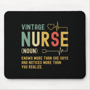 Vintage Nurse Definition Funny Registered Nursing Mouse Pad