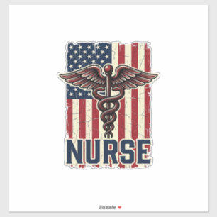 Vintage Nurse Flag Caduceus Back Design_1