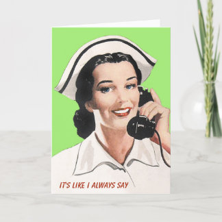 Vintage Nurse Funny Birthday Card
