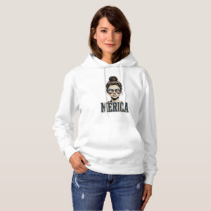 Vintage Nurse lady Merica 4th of july patriotic Hoodie