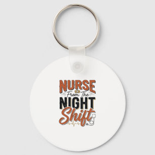 Vintage Nurse Night Shift Shirt Design_1 Keychain