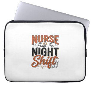 Vintage Nurse Night Shift Shirt Design_1 Laptop Sleeve