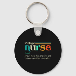 Vintage Nurse Noun Definition Knows More Than She Keychain