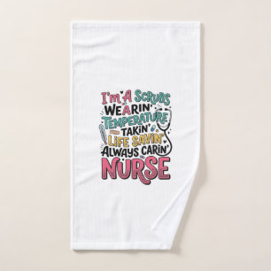 Vintage Nurse Scrubs Temperature Life Saving Shirt Hand Towel