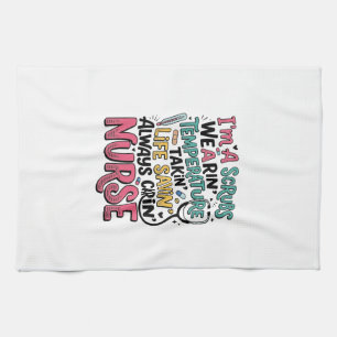Vintage Nurse Scrubs Temperature Life Saving Shirt Kitchen Towel