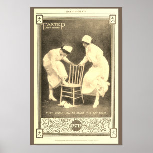 Vintage nurse shoe advertisement poster
