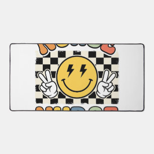 Vintage Nurse Smiley Chequerboard Shirt Design_1 Desk Mat