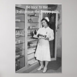 Vintage Nurse - The Happy Pills, Poster