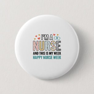 Vintage Nurse Week Appreciation Typography Shirt_1 2 Inch Round Button