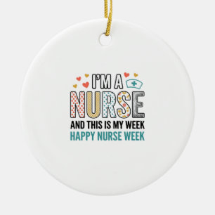 Vintage Nurse Week Appreciation Typography Shirt_1 Ceramic Ornament