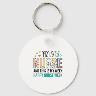 Vintage Nurse Week Appreciation Typography Shirt_1 Keychain