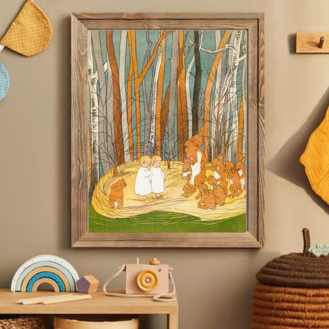 Vintage Nursery Art Cute Bunny Children Poster (Creator Uploaded)