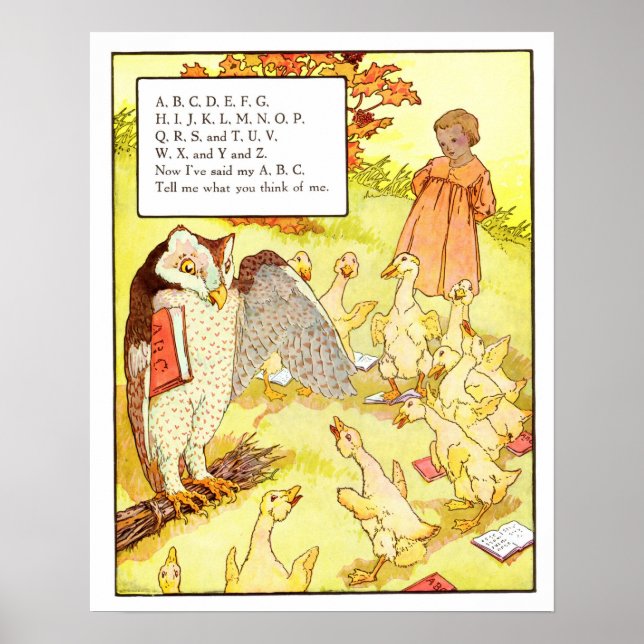 Vintage Nursery Print- ABC Poster (Front)