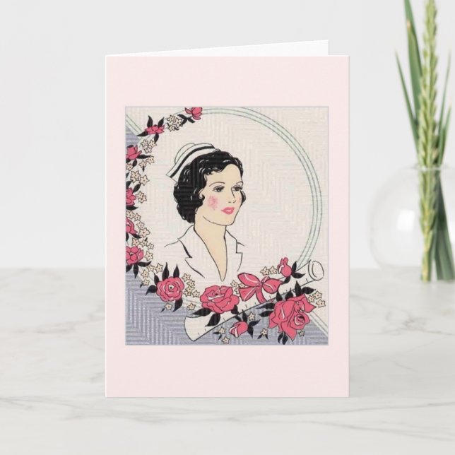 Vintage Nursing Graduation Card or Announcement (Front)