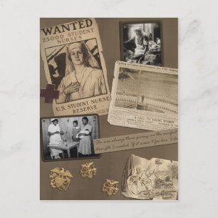 Vintage "Nursing" Scrapbook Postcard