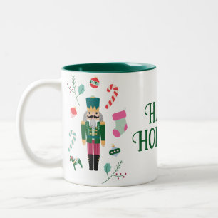 Vintage Nutcracker Christmas Happy Holidays Two-Tone Coffee Mug
