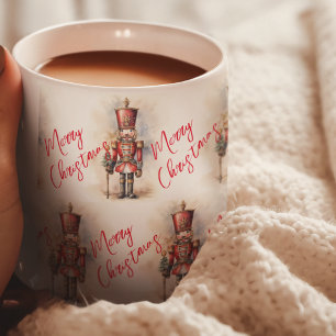 Vintage Nutcracker & Merry Christmas Coffee Mug