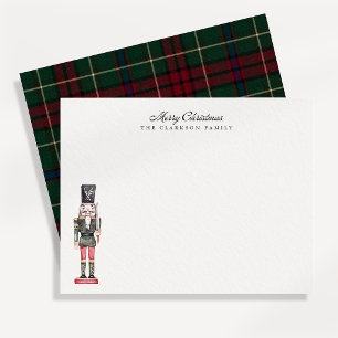 Vintage Nutcracker Tartan Christmas Note Card