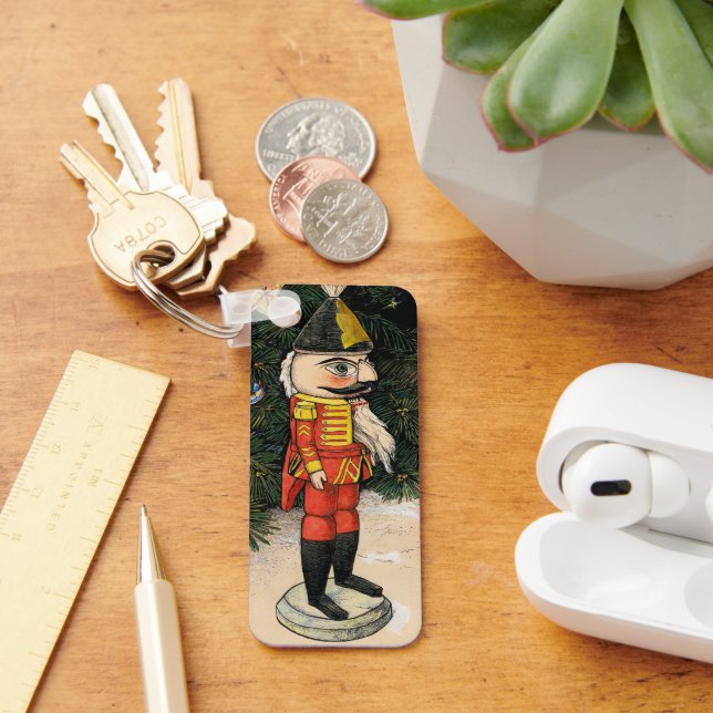 Vintage Nutcracker Under Christmas Tree Keychain (Desk)