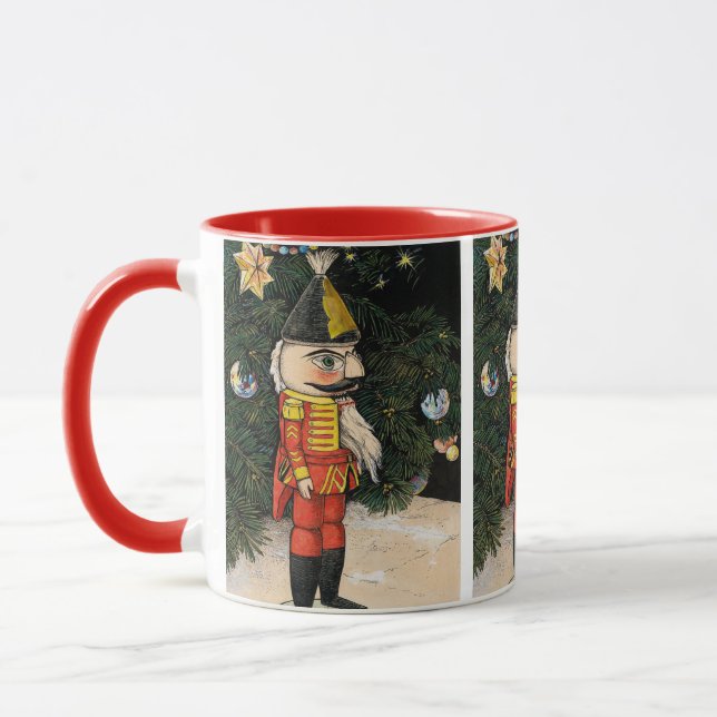 Vintage Nutcracker Under Christmas Tree Mug (Left)