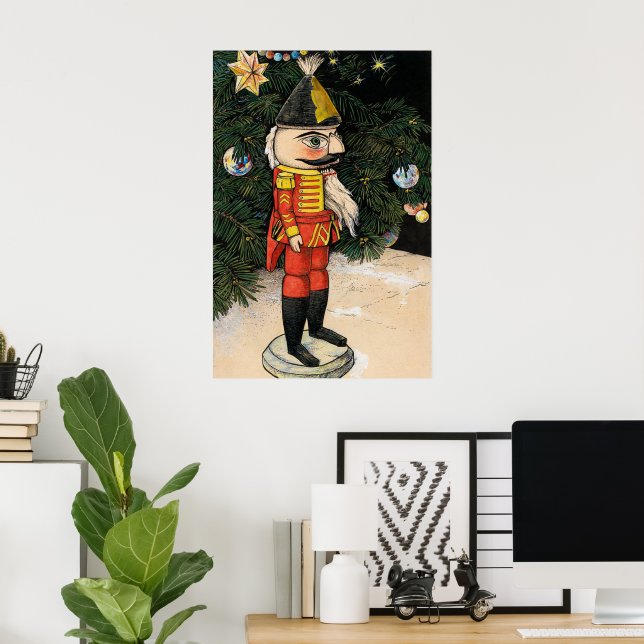Vintage Nutcracker Under Christmas Tree Poster (Home Office)