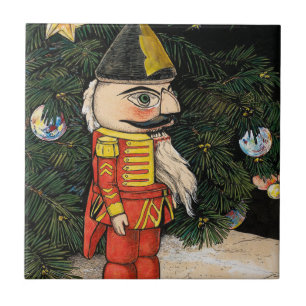 Vintage Nutcracker Under Christmas Tree Tile