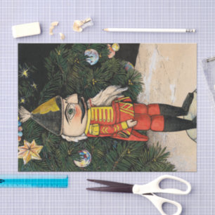 Vintage Nutcracker Under Christmas Tree Tissue Paper