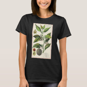 Vintage Nutmeg Plant Fruit Seeds, Food Herbs Spice T-Shirt