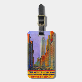 Vintage NYC New York 5th Avenue Travel Luggage Tag