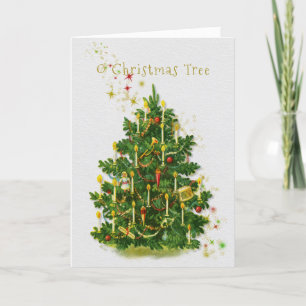 Vintage O Christmas Tree Holiday Card