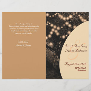 Vintage Oak Tree celebration wedding program