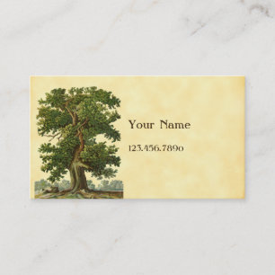 Vintage Oak Tree Custom Business Card