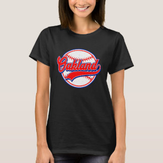 Vintage Oakland Cityscape Baseball  For Men Women  T-Shirt