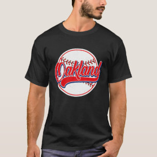 Vintage Oakland Cityscape Baseball  For Men Women  T-Shirt
