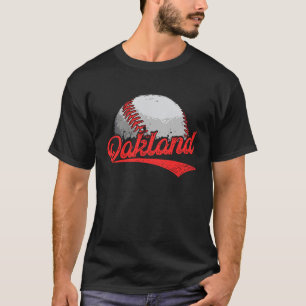 Vintage Oakland Cityscape Baseball  For Men Women  T-Shirt