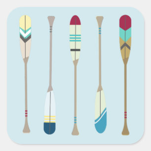 Vintage Oars Square Sticker
