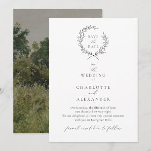 Vintage Oat Field, Fine Art inspired save the date Invitation