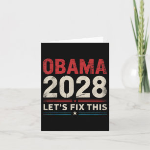 Vintage Obama 2028 Funny Political Patriotic Elect Card