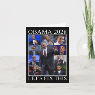 Vintage Obama 2028 Funny Political Patriotic Elect Card