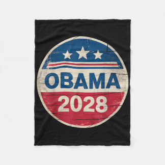 Vintage Obama 2028 Funny Political Patriotic Elect Fleece Blanket