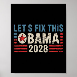 Vintage Obama 2028 Funny Political Patriotic Elect Poster