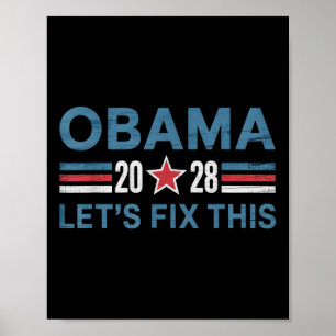 Vintage Obama 2028 Funny Political Patriotic Elect Poster