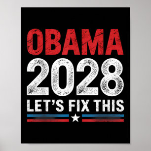 Vintage Obama 2028 Funny Political Patriotic Elect Poster